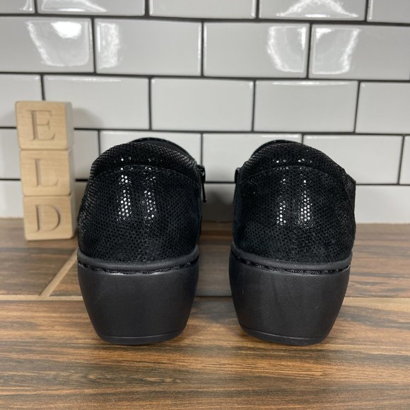 Clarks Channing Kim Women's Size 6.5 Shoes Black Leather Lizard Print Loafers - Picture 4 of 12